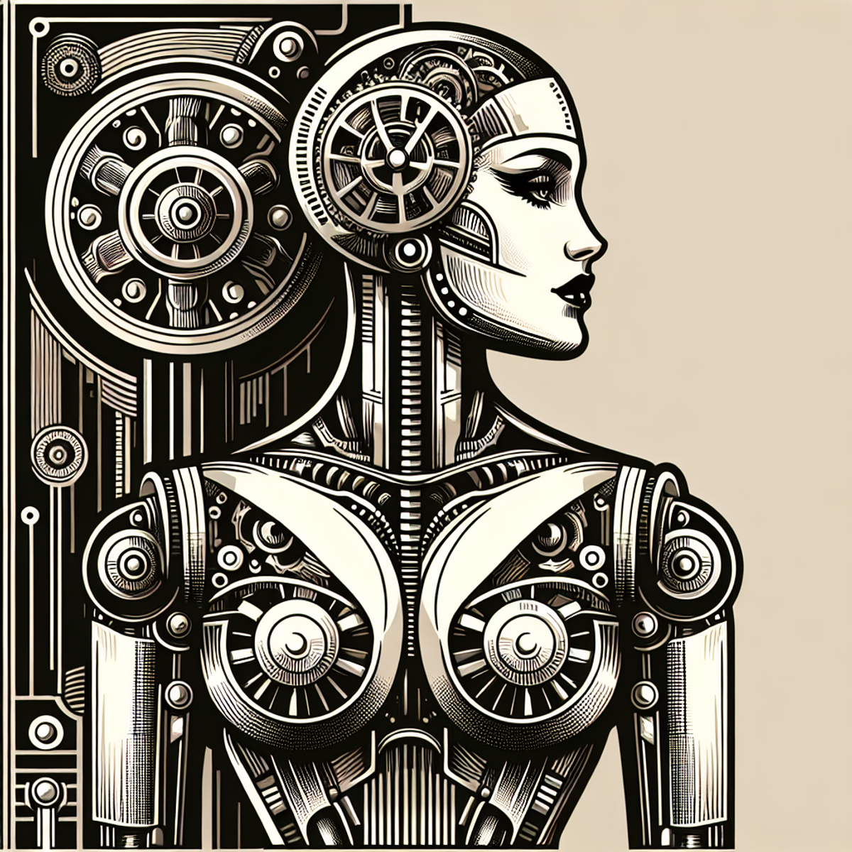 A sculpture of a woman with a clock on her arm.